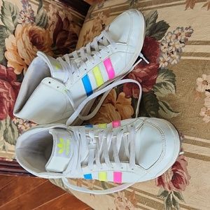 Adidas Hightops Women's sz 10 Neon White
